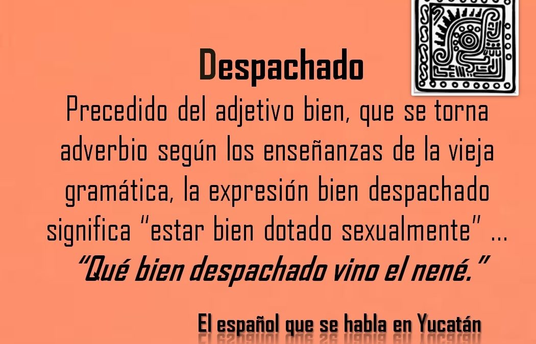 DESPACHADO: “QUÉ BIEN DESPACHADO VINO EL NENÉ.”