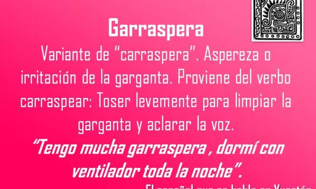 GARRASPERA: “TENGO MUCHA GARRASPERA, DORMÍ CON VENTILADOR TODA LA NOCHE”.