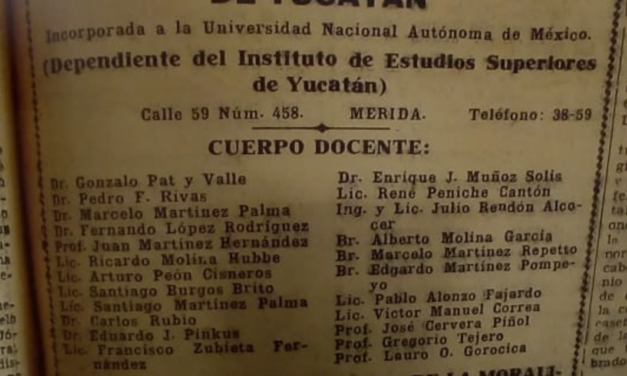 Cuerpo docente de la Escuela Preparatoria Libre de Yucatán