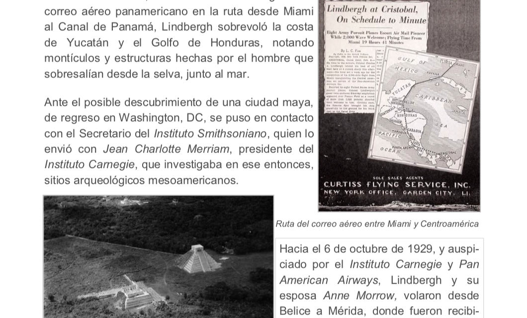 Charles A Lindbergh y sus vuelos sobre Chichén Itzá, y ciudades mayas