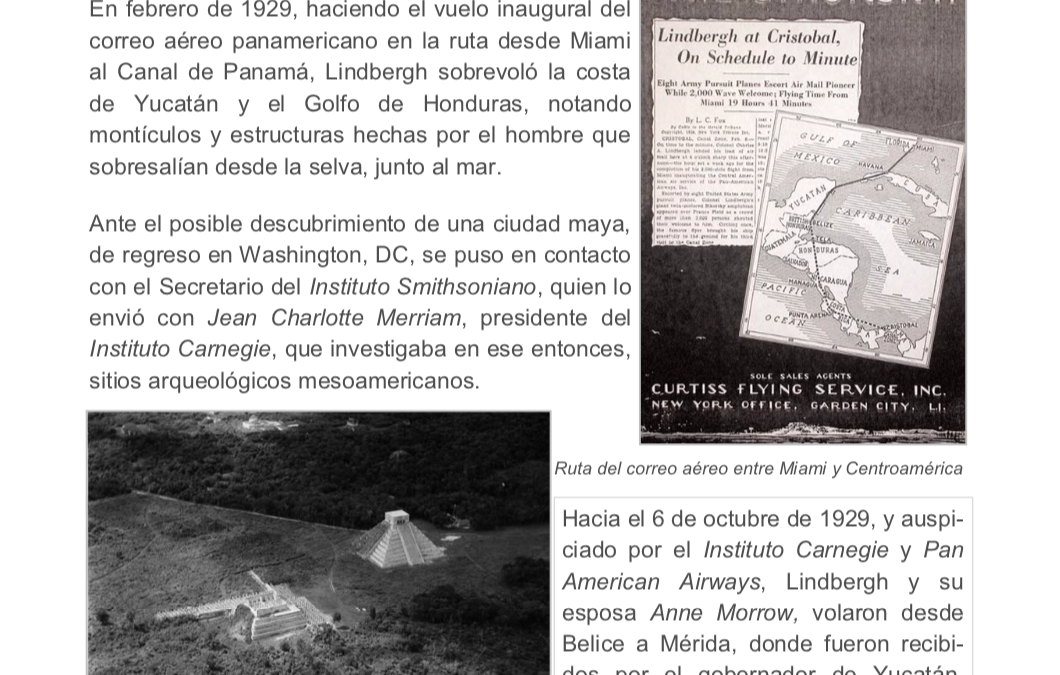 Charles A Lindbergh y sus vuelos sobre Chichén Itzá, y ciudades mayas