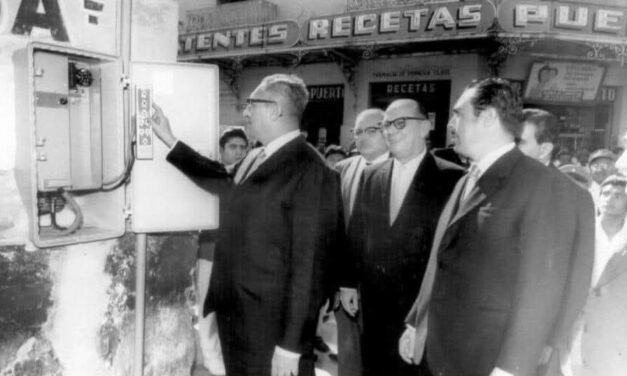 El primer semáforo en la ciudad de Mérida