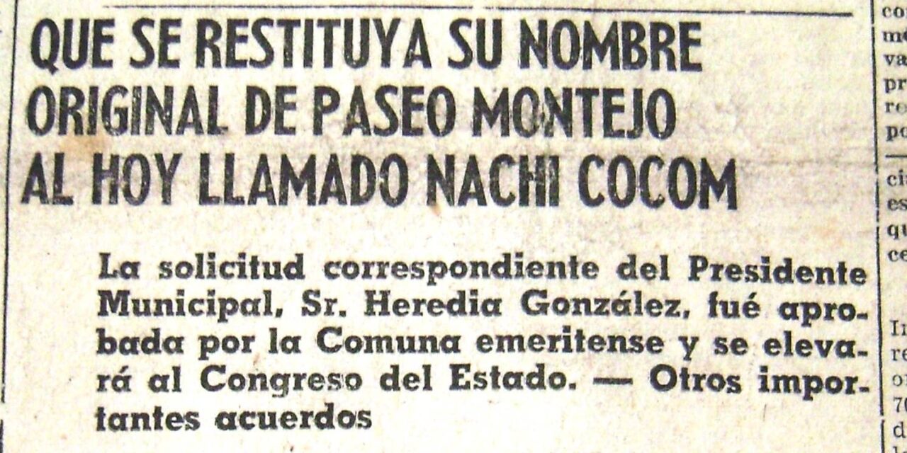 PASEO NACHI COCOM Y SU PROLONGACIÓN